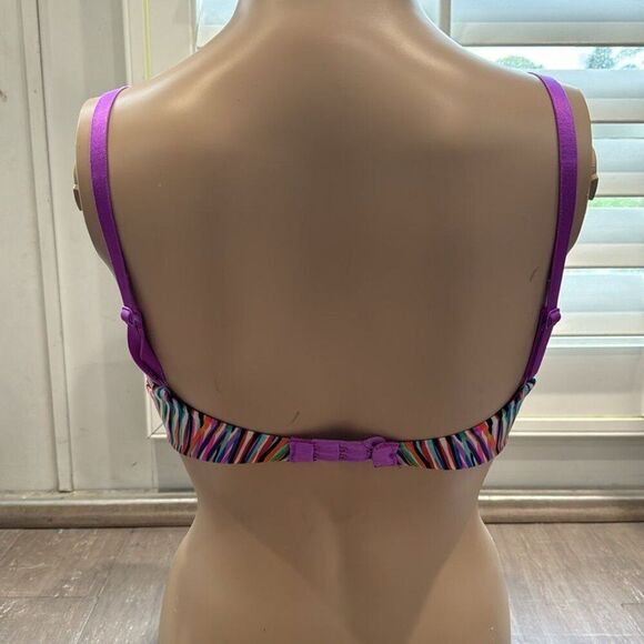 Victoria Secret Women's Purple Stripe Plunge Push Up Bra 32C - Picture 4 of 5